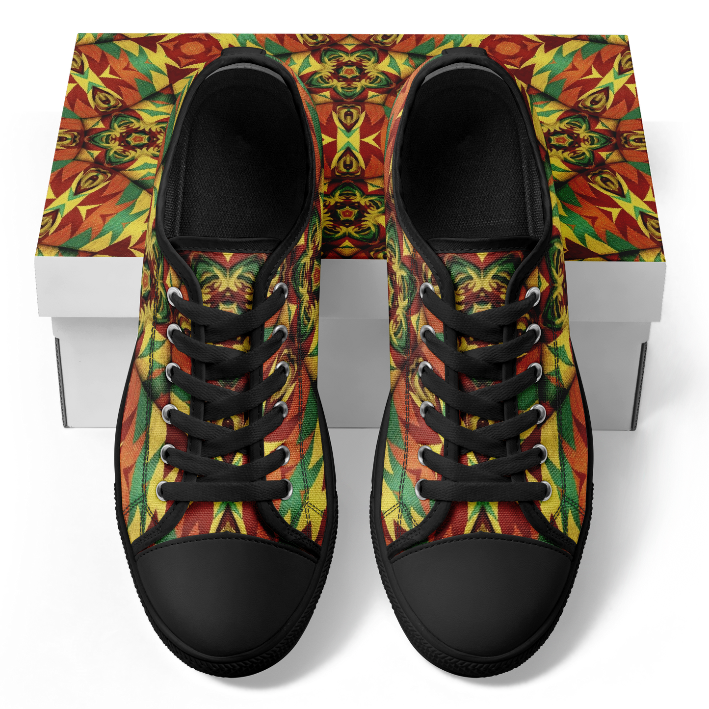 Men's Bold Tribal Kaleidoscope Pattern All Over Print All Over Print Urban Peak Low Shoes