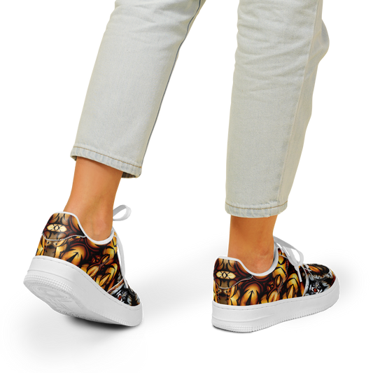 Women's Golden & White Kaleidoscope Pattern All-Over Print Core Low Shoes