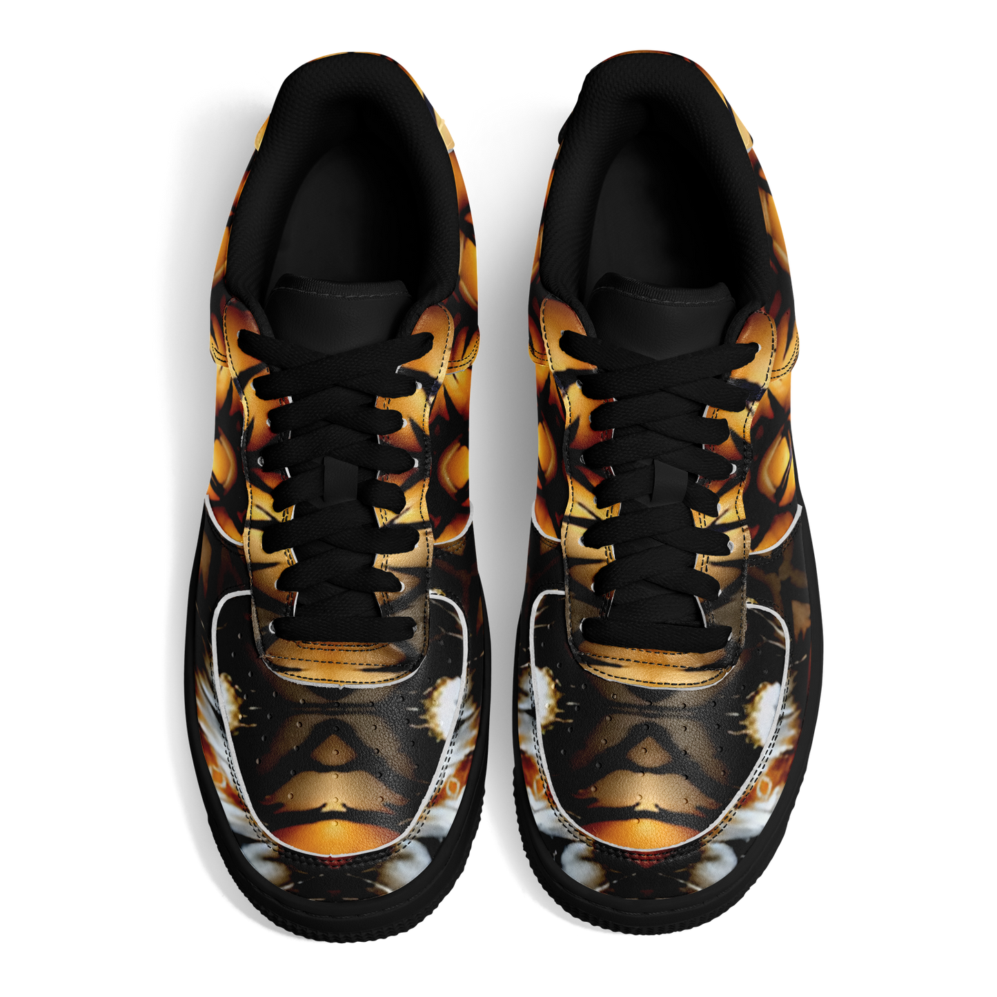 Women's Golden & Black Kaleidoscope Pattern All-Over Print Core Low Shoes