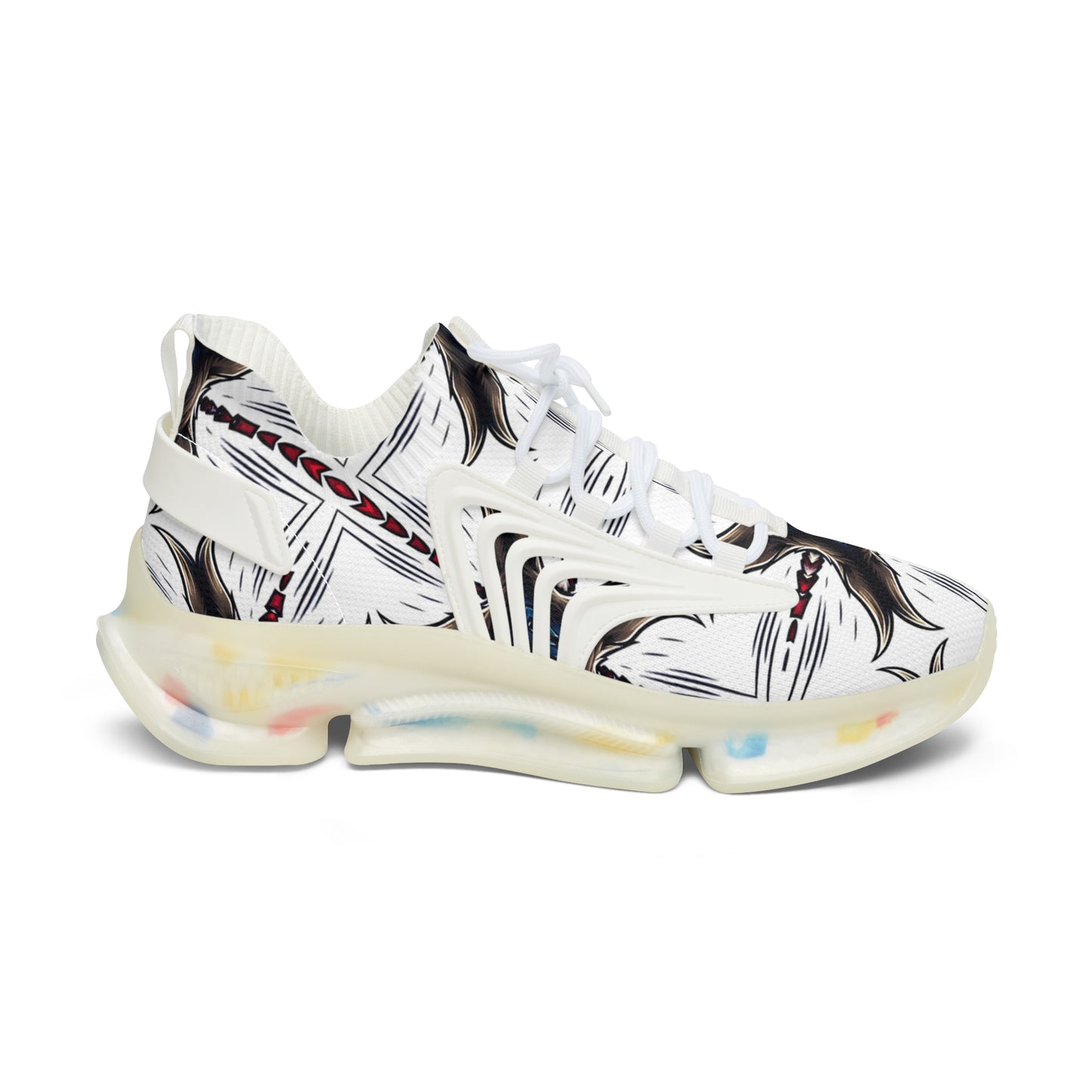 Women's Mesh Abstract Symmetry Pattern Athletic Sneakers