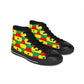Women's Red Yellow Green Stars Flag Hex Pattern High Top Sneakers