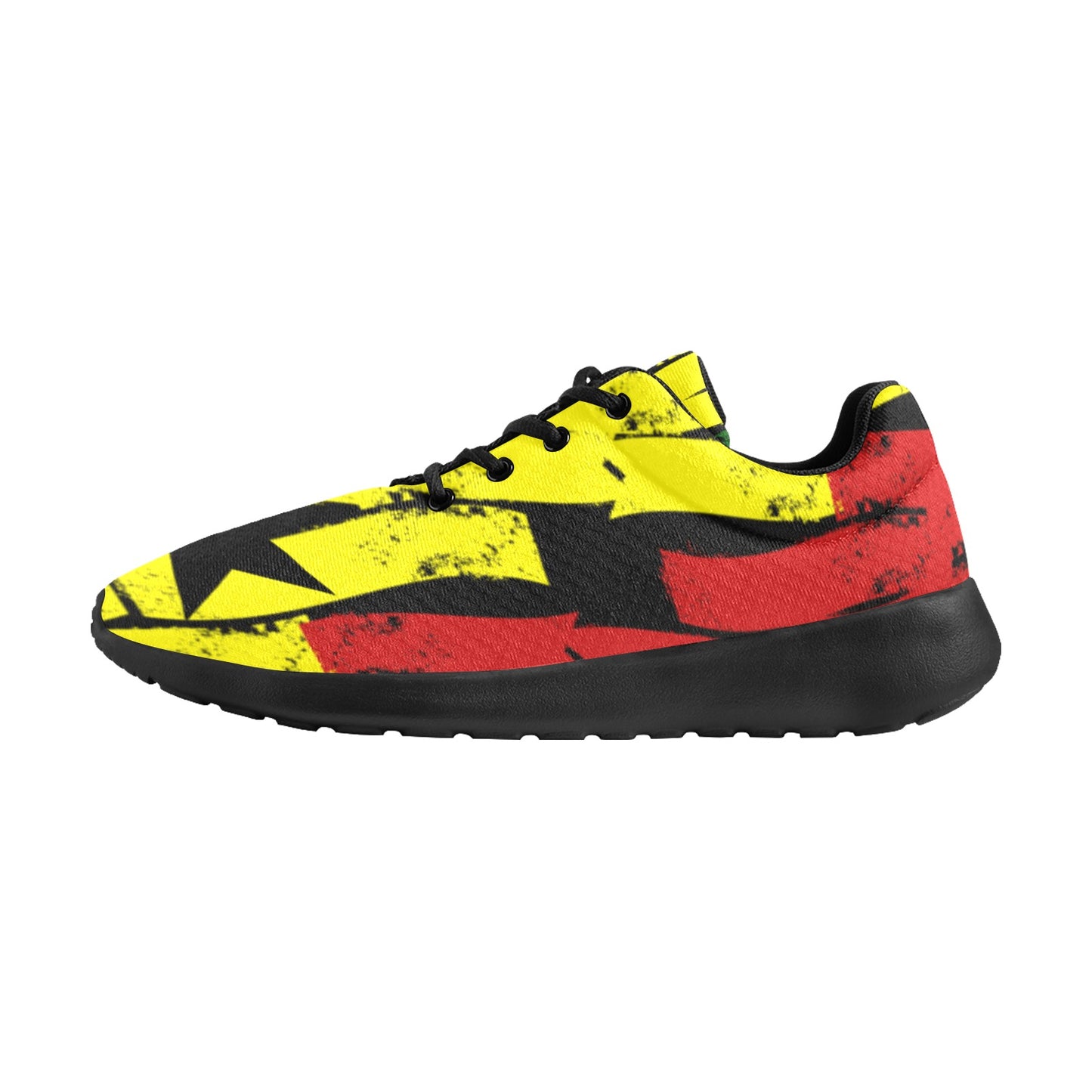 Men's Ghana Flag & Black Star Pattern All-Over Print Athletic Shoes