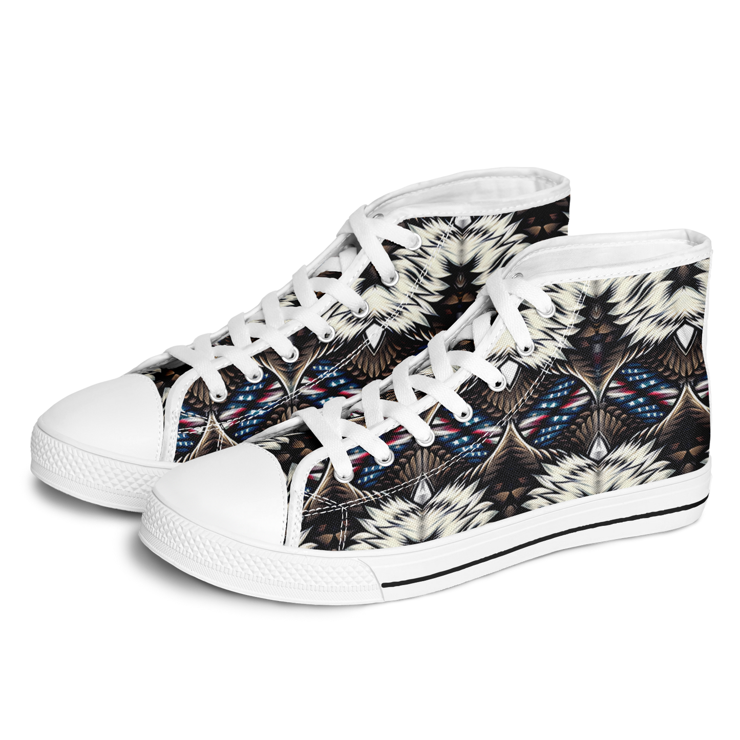 Men's  Patriotic Stars & Stripes Pattern All Over Print Urban Peak High Top Shoes