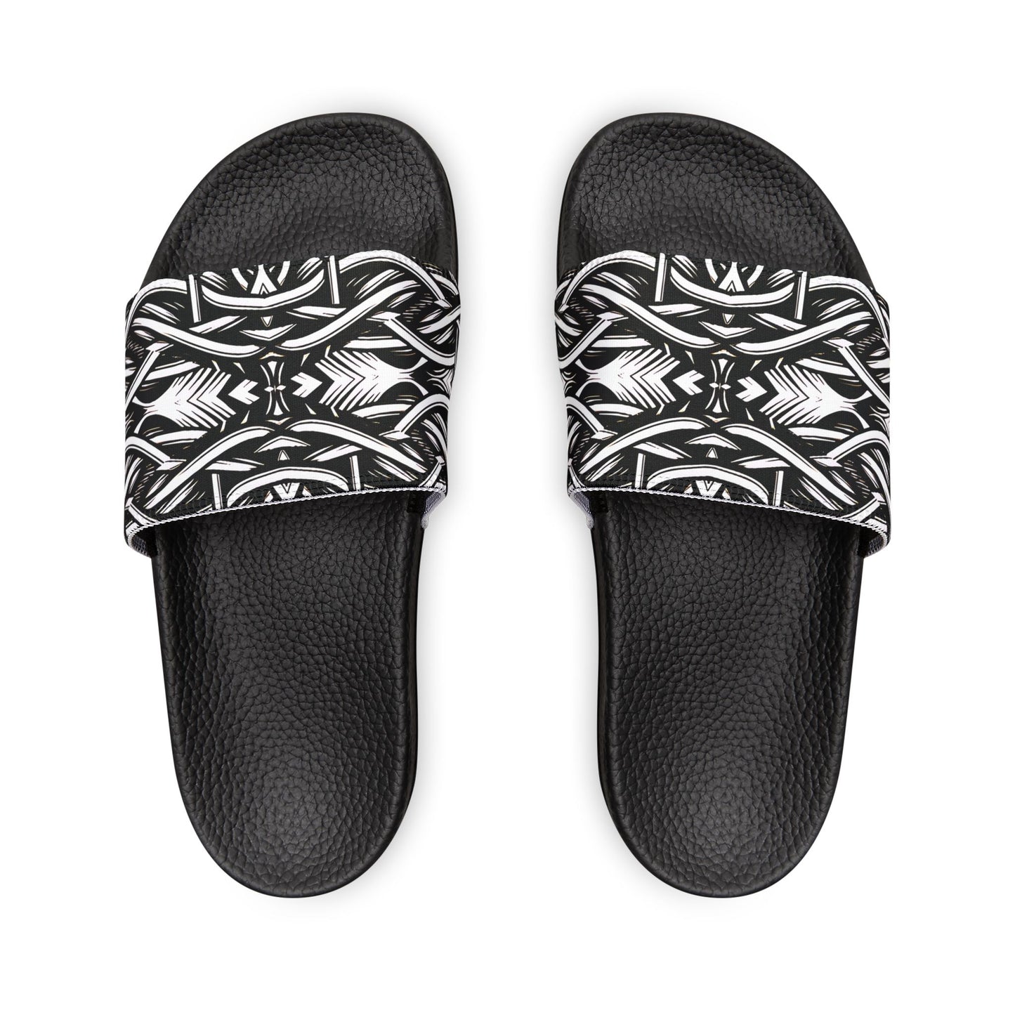 Men's  Black Chain Link Slide for Casual, Beach & Pool Removable-Strap Sandals