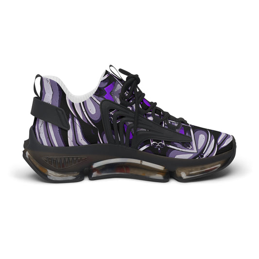 Women's Purple Swirl Mesh Sneakers with Black Sole