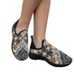 Women's Neutral Geometric Floral Pattern All Over print Fly Weave Drop-in Heel Sneakers.