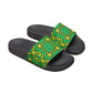 Women's Green & Yellow Kaleidoscope Removable-Strap Pool Slides