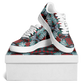 Men's Red & Teal Aztec Geo Pattern All-Over Print Core Low Shoes