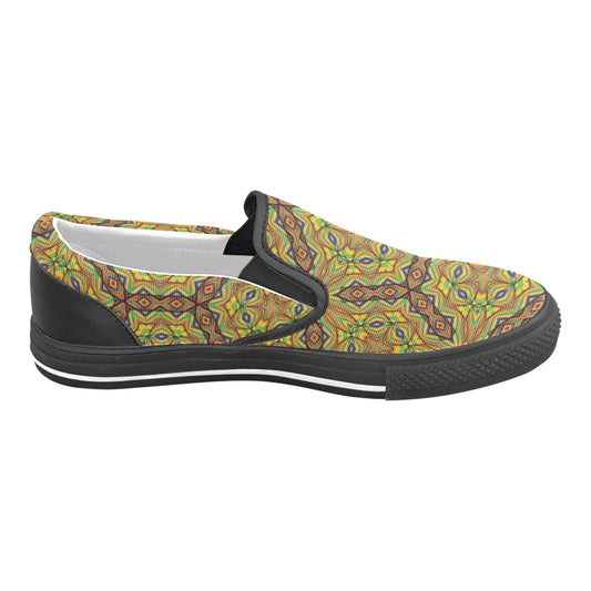 Women's Kaleidoscope Geo Patterned Unusual Slip-on Canvas Shoes