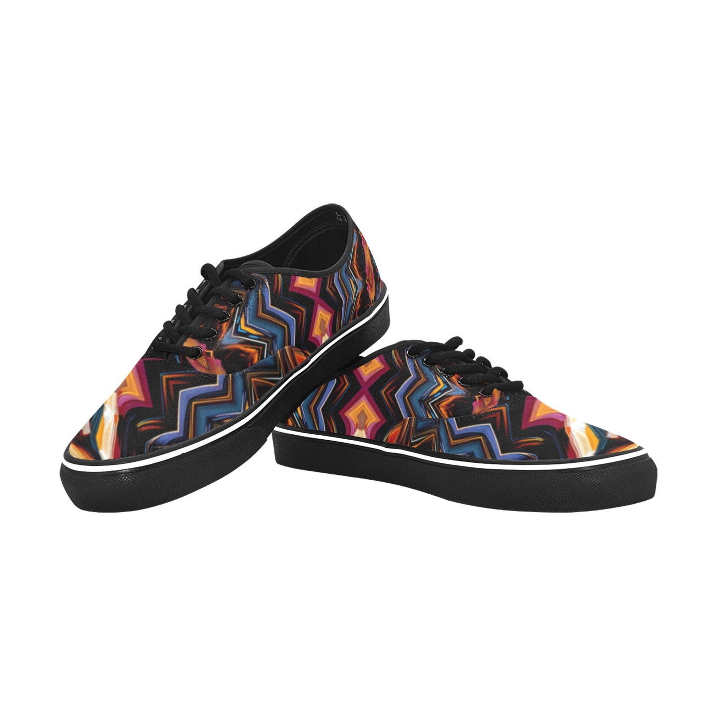 Women's Bold Geometric Pattern All-Over Print Classic Canvas Low Top Shoes