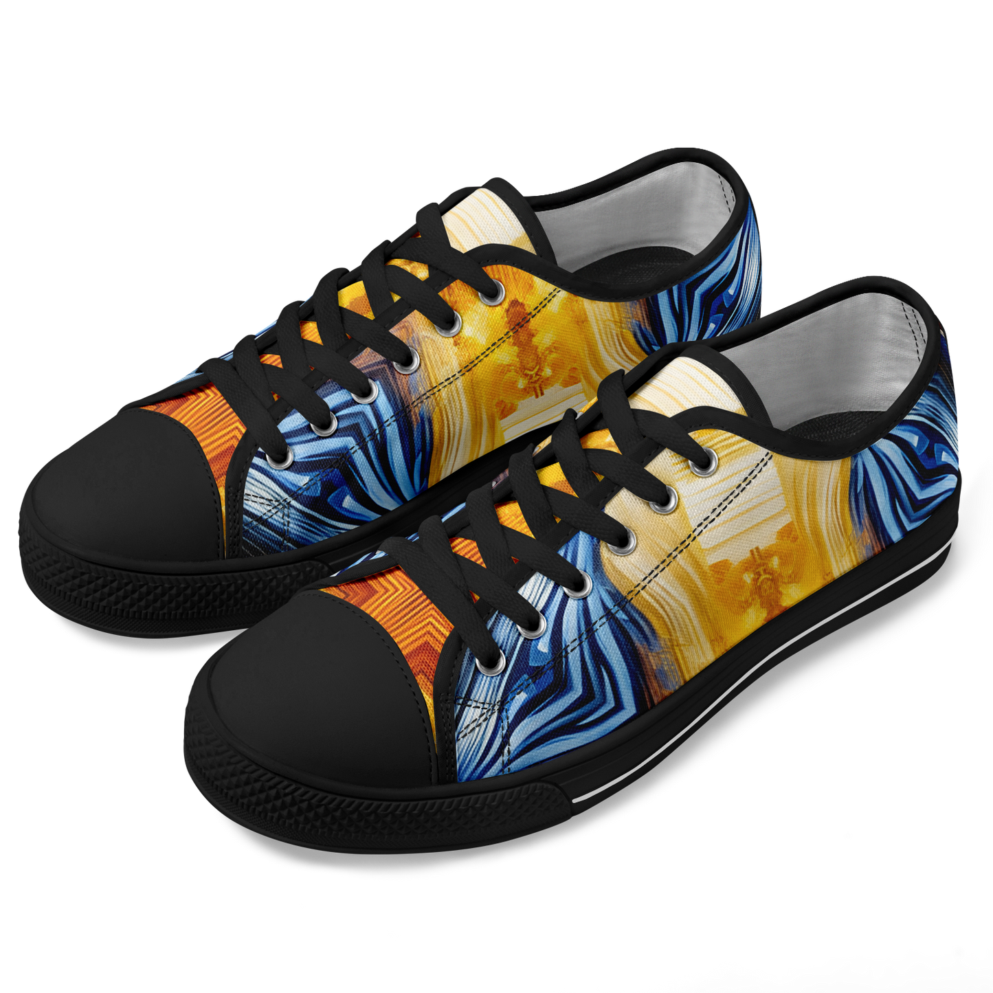 Men’s Bright Orange & Blue Abstract All Over Print Urban Peak Low Shoes