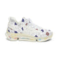 Women’s White Blue & Red Patterned Mesh Sneakers