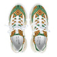Women's  Green Geometric Pattern Athletic Mesh Sneakers