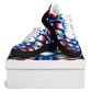 Men's Red White Blue Geometric Pattern All-Over Print Core Low Shoes