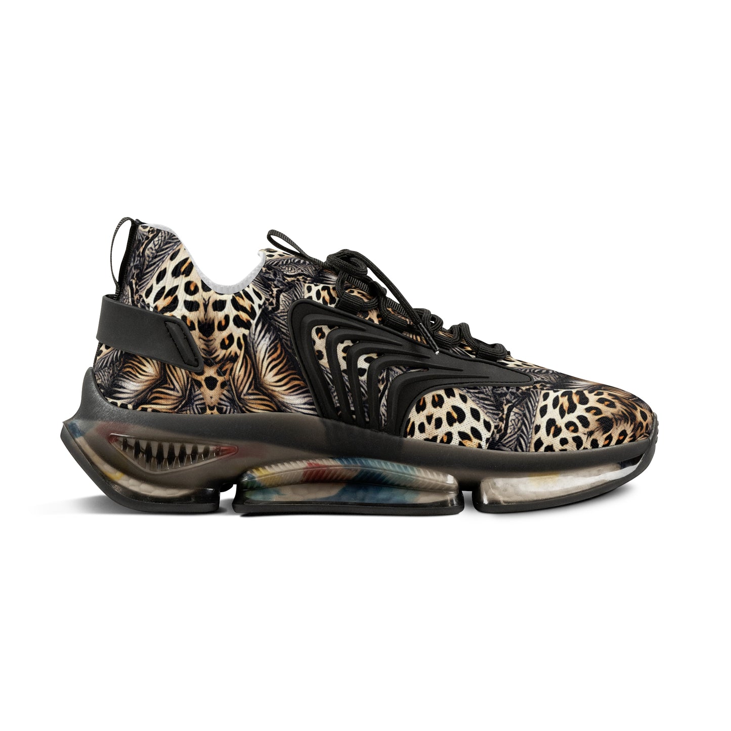 Men's Leopard Pattern All Over Print Mesh Fashion Sneakers