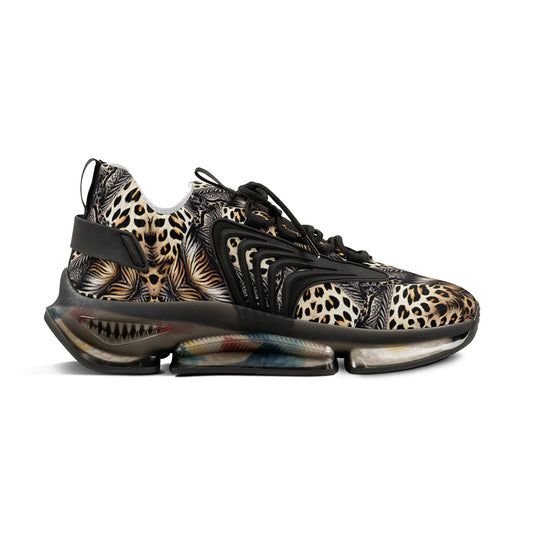 Men's Leopard Pattern All Over Print Mesh Fashion Sneakers