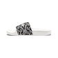 Women's White Chain Link Slide for Casual, Beach & Pool Removable-Strap Sandals