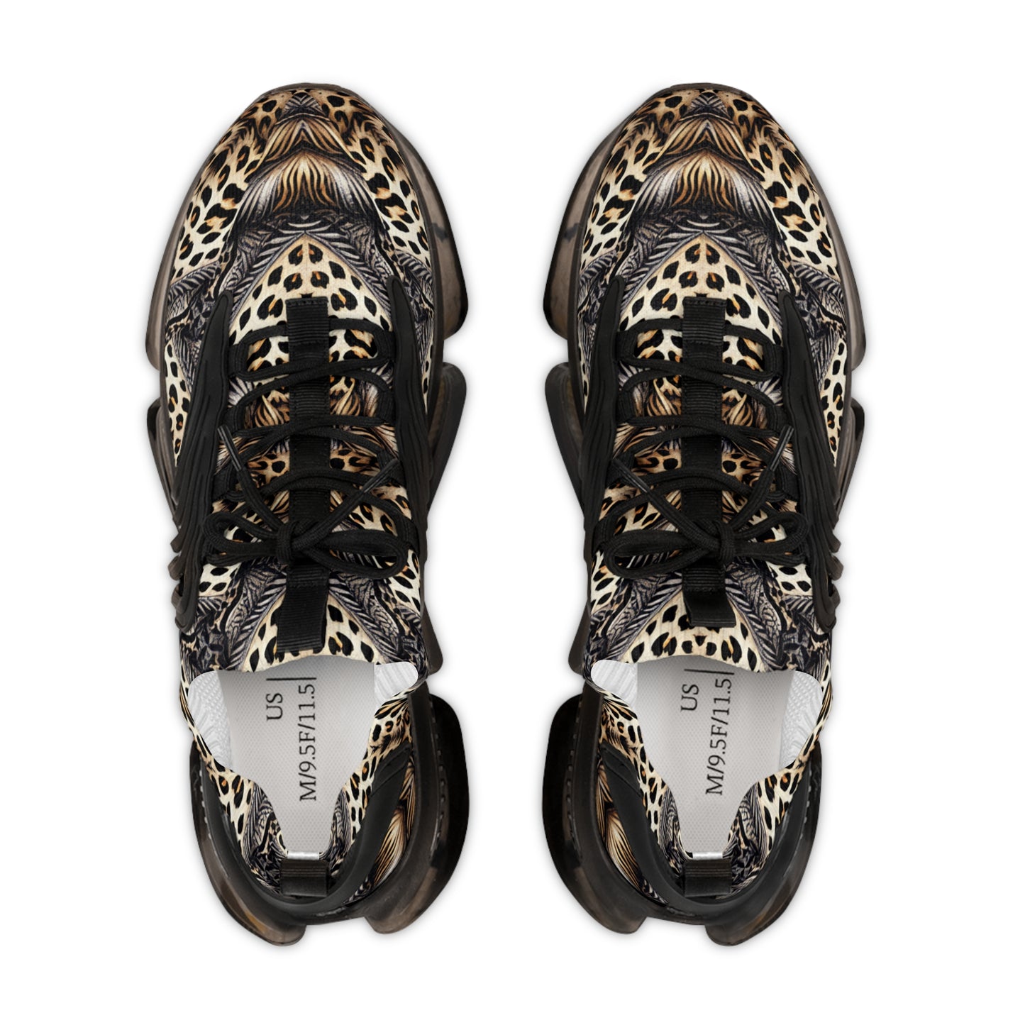Men's Leopard Pattern All Over Print Mesh Fashion Sneakers