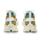 Men's Green & Gold Geometric Pattern Mesh Sneakers