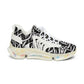 Women's Black & White Tribal Pattern Mesh Sneakers