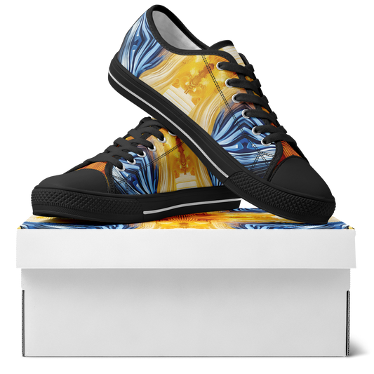 Women’s Bright Orange & Blue Abstract All Over Print Urban Peak Low Shoes