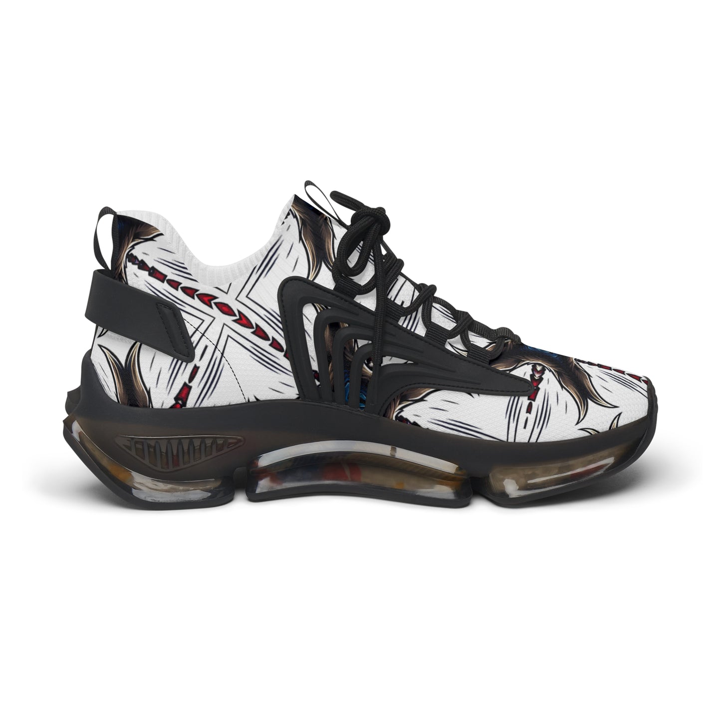 Women's Mesh Abstract Symmetry Pattern Athletic Sneakers