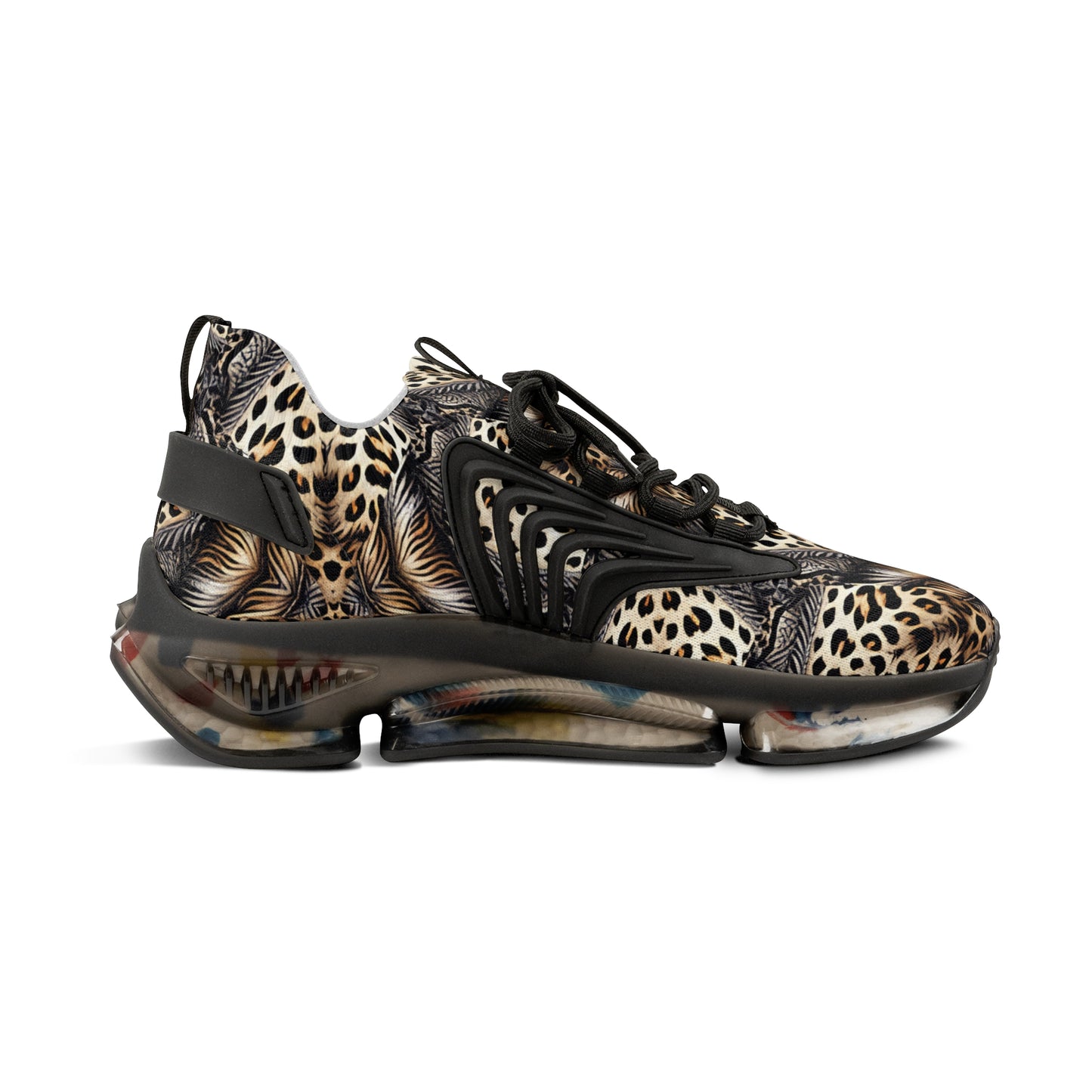 Men's Leopard Pattern All Over Print Mesh Fashion Sneakers