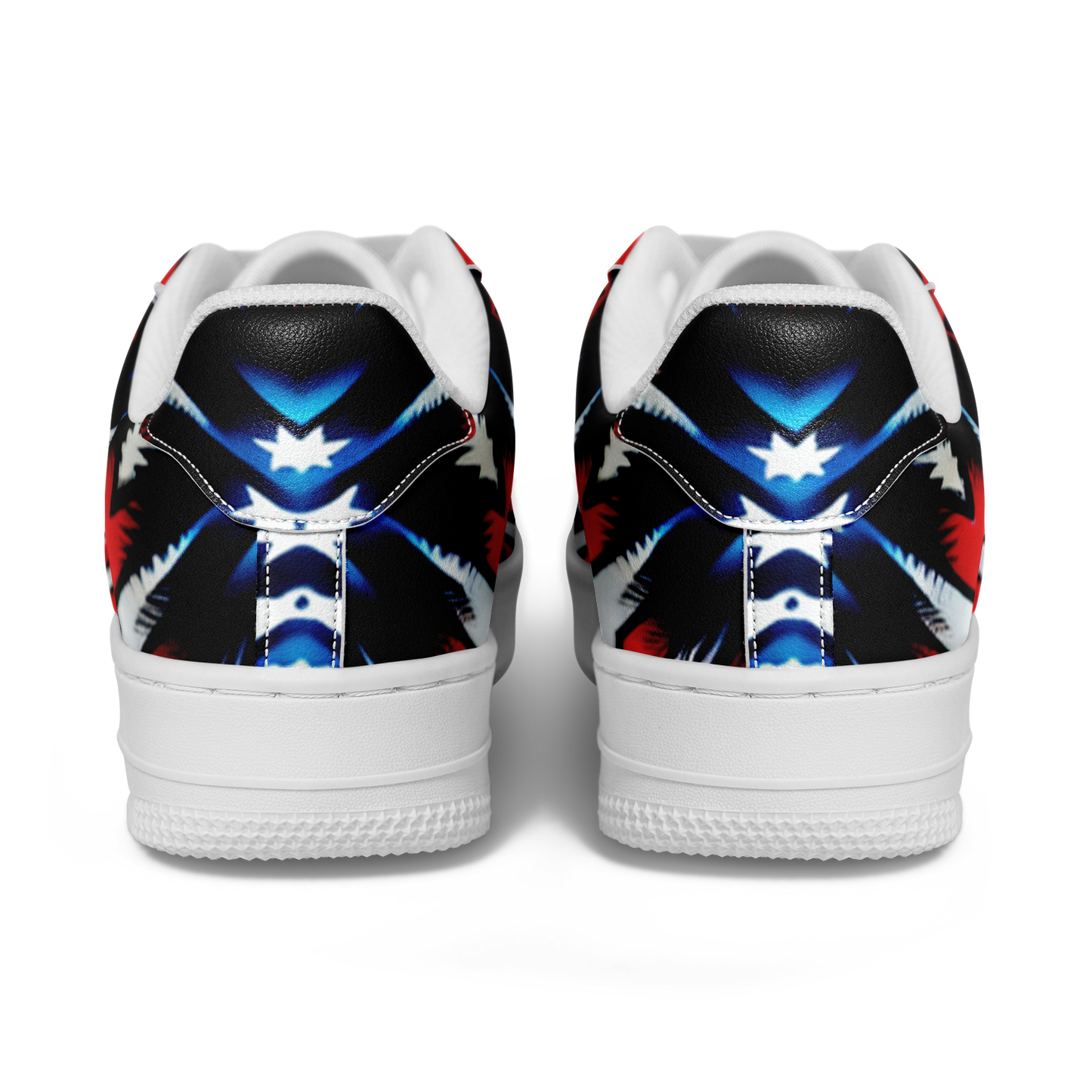 Men's Red White Blue Geometric Pattern All-Over Print Core Low Shoes
