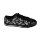 Women's Black Geometric Pattern Low-Tops Sneakers