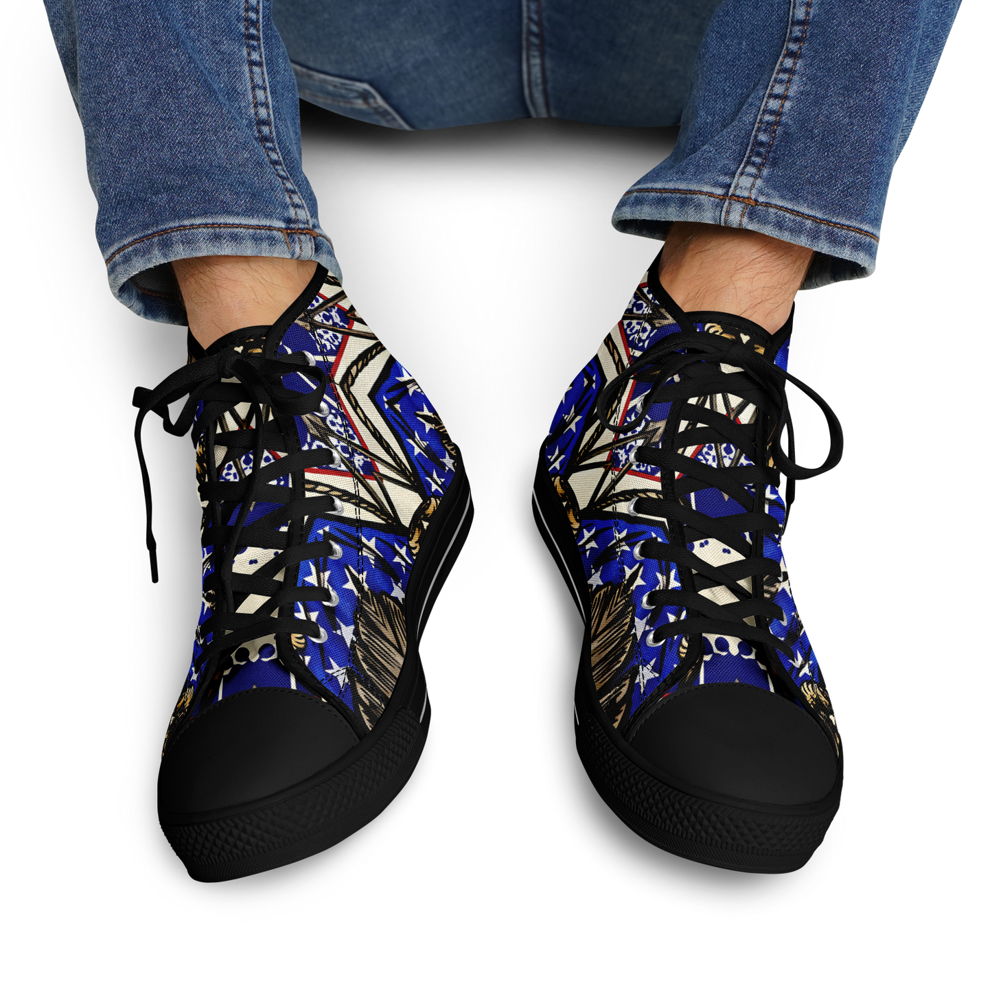 Men's Kaleidoscope Star Pattern All-Over Print Urban Peak High Top Shoes