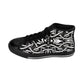 Women’s Black Intricate Silver Chain Tattoo Pattern High-Top Sneakers