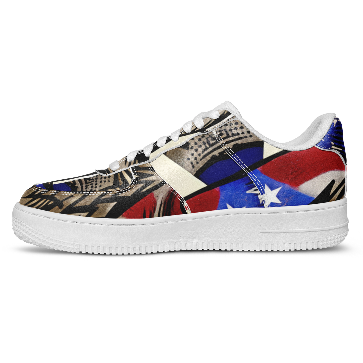 Women's Patriotic Star Kaleidoscope Pattern All-Over Print Core Low Shoes