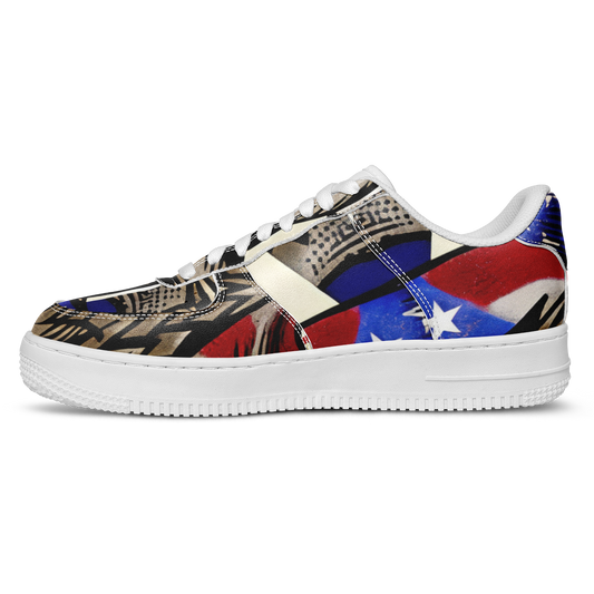 Women's Patriotic Star Kaleidoscope Pattern All-Over Print Core Low Shoes