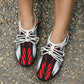 Women's Abstract Red, White & Black Pattern All-Over Print Outdoor Training Shoes
