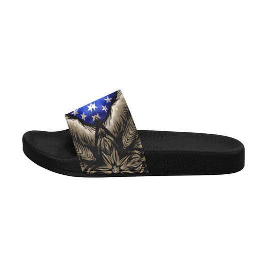 Men's Patriotic Kaleidoscope Pattern All-Over Print Slide Sandals