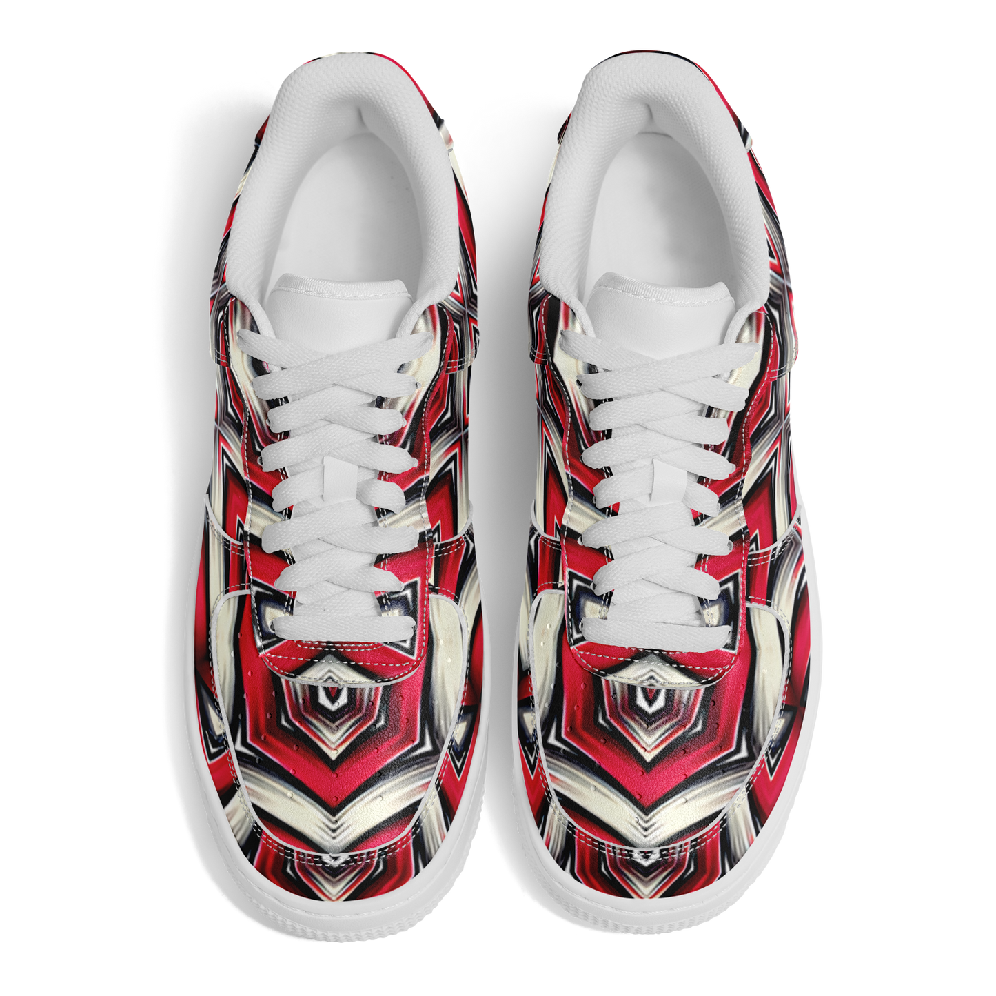 Men's Red Geometric Kaleidoscope pattern Core Low Shoes
