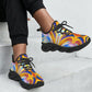 Women's Vibrant Abstract Art All-Over Print Twisted Sole Sneakers