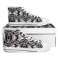 Women’s Black Intricate Silver Chain Tattoo Pattern High Urban Peak High Top Shoes