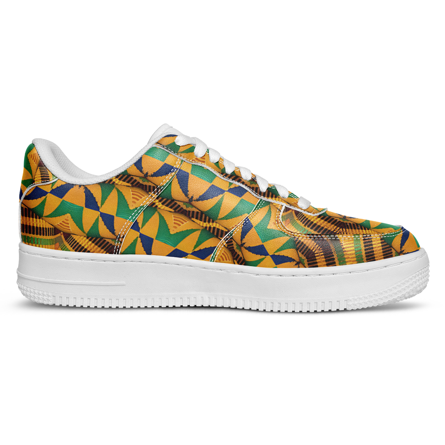 Women's Vibrant African Kente Geometric Pattern All-Over Print Core Low Shoes