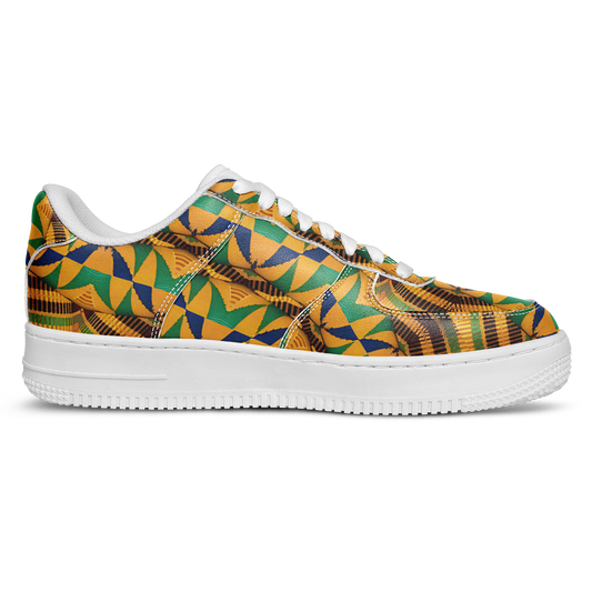 Women's Vibrant African Kente Geometric Pattern All-Over Print Core Low Shoes