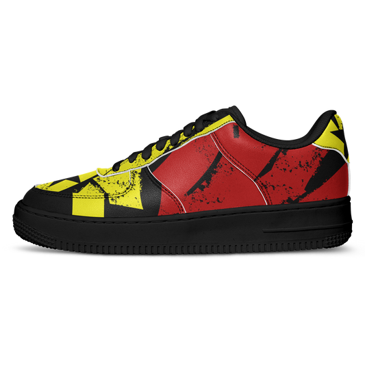 Women's Red Yellow Green and Black Stars Pattern All Over Print Urban Peak High Top Shoes