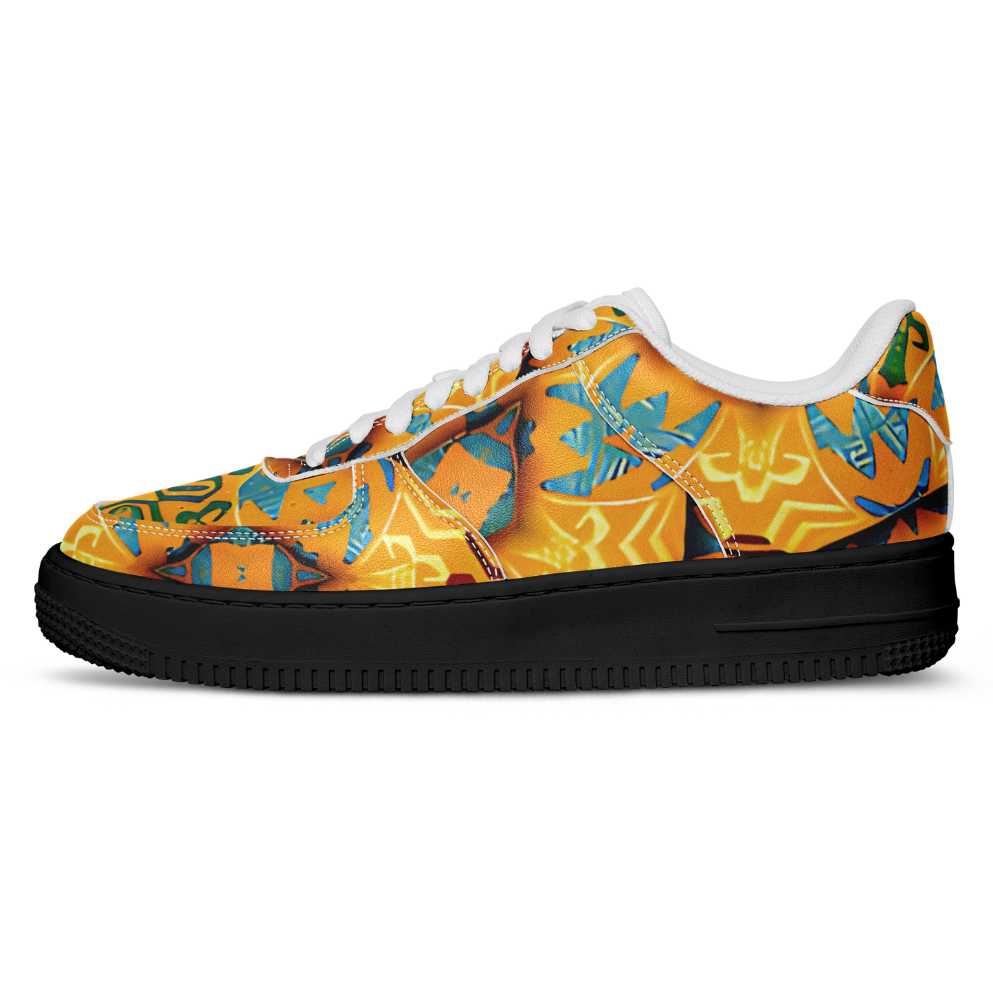 Men's Golden Kaleidoscope Pattern Core Low Shoes