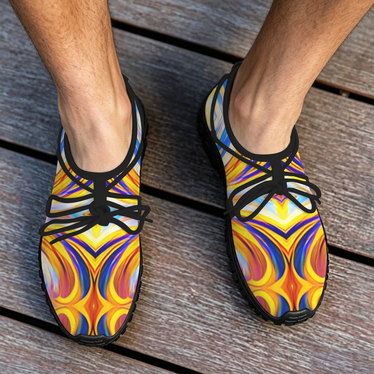 Men's Abstract Sunburst Pattern All Over print Outdoor Training Shoes