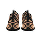 Men's Brown Geometric Pattern All-Over Print Men's Pull Loop Sneakers (Model 02001)