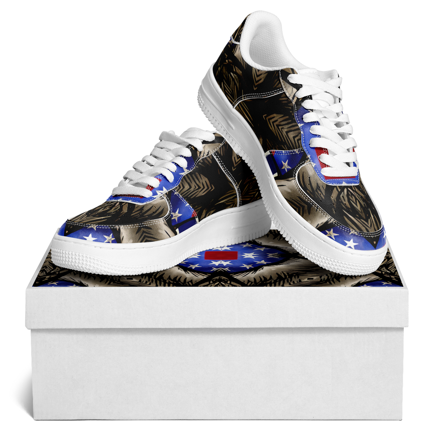 Men's Patriotic Kaleidoscope Pattern All-Over Print Core Low Shoes