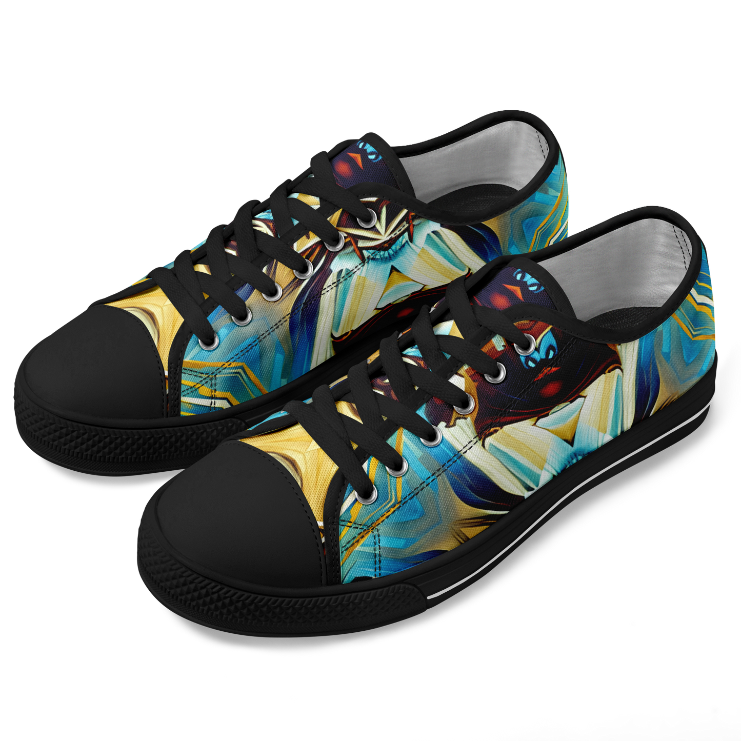 Women's Abstract Teal & Gold Pattern All Over Print Urban Peak Low Shoes
