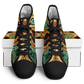 Men's Green & Gold Psychedelic Floral Pattern All-Over Print Urban Peak High Top Shoes