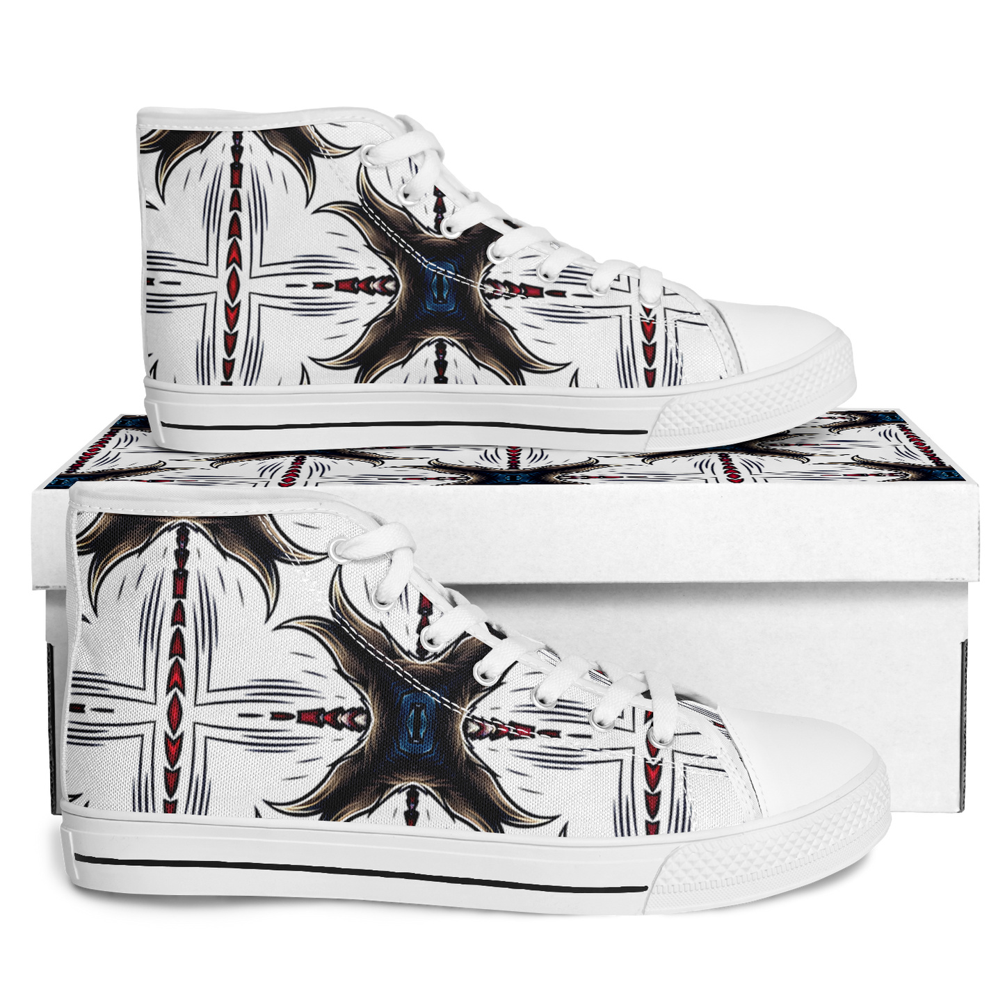 Women's Abstract Symmetry Pattern Urban Peak High Top Shoes