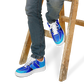 Men's Vibrant Blue Geometric Pattern All-Over Print Core Low Shoes