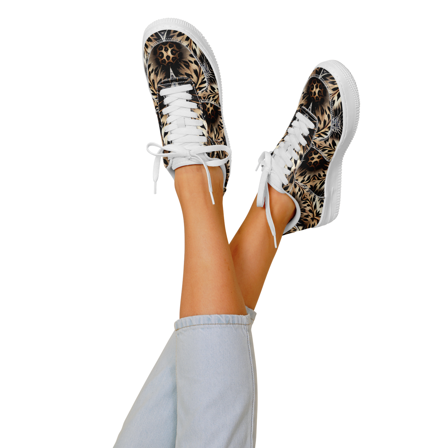 Women's Leopard Kaleidoscope Pattern All-Over Print Core Low Shoes